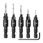 5Pcs/Set 1/4 inch Shank Countersink Drill Bit Power Tools Accessories for Plastic Metal Woodworking Tool by Power Drill
