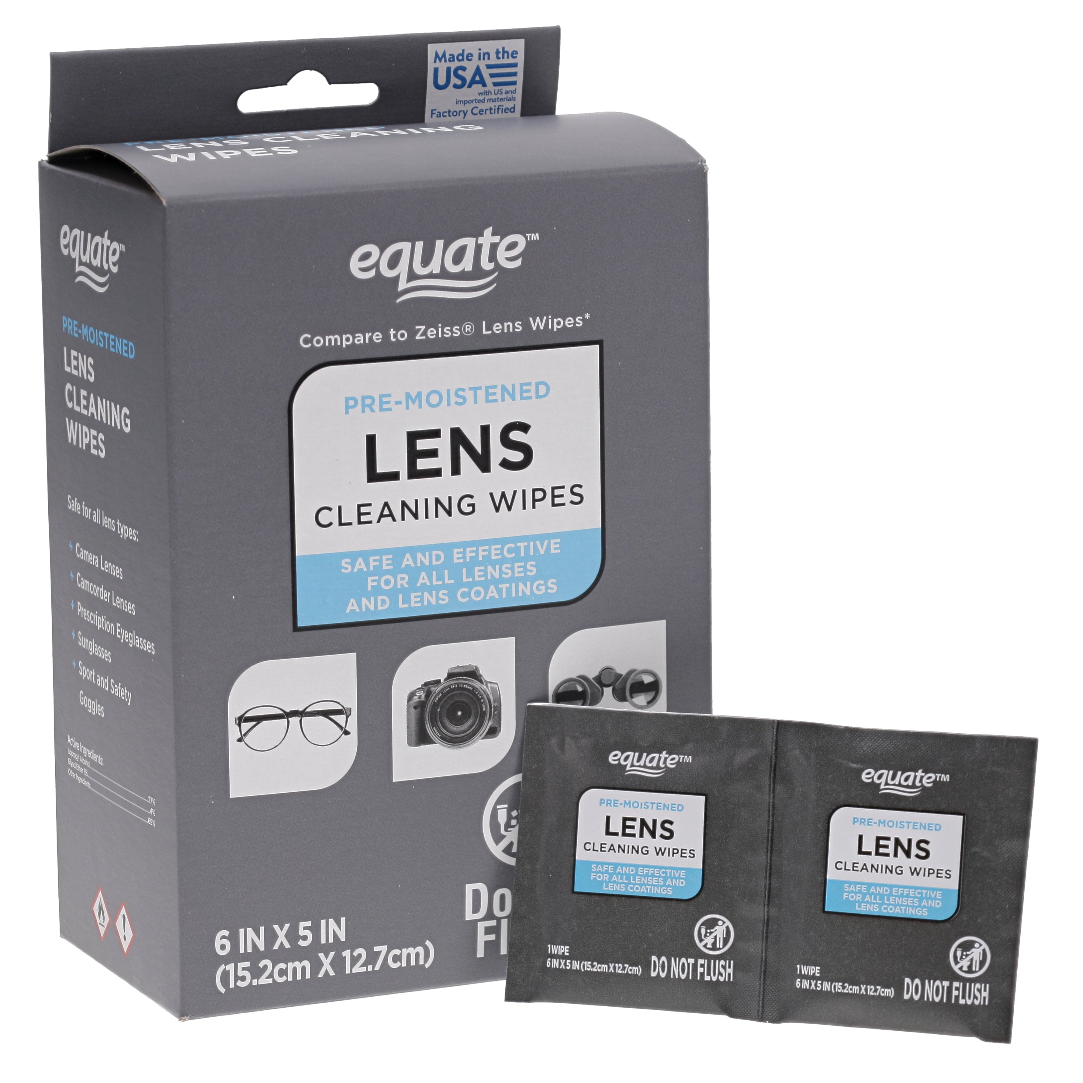 Equate Pre-Moistened Lens Cleaning Wipes, 100 Count
