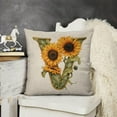 thumbnail image 5 of Monogram Letter V Summer Sunflower Pillow Covers, Floral Decorative Initial 18x18 Inch Throw Pillows for Girls Kids Home Farmhouse Last Name Pillow Case for Sofa Couch Decor, 5 of 6