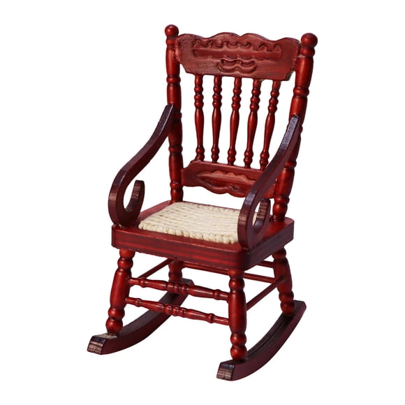 XFGOU Jouets et Loisirs Chaises de Maison de Poupée 2 Pcs Chaise Berçante Miniature Échelle 1:12 Accessoires de Meubles Mini Maison Décoration de Gâteau Extérieur Modèle Scène de Salon Artisanat de Noël
