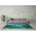 thumbnail image 3 of Ahgly Company Machine Washable Indoor Rectangle Oriental Turquoise Blue Industrial Area Rugs, 8' x 12', 3 of 4