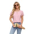 thumbnail image 2 of Blusas Informales de Negocios para Mujer, Blusas Elegantes de Verano, Lindas Camisas de Corta, Conjuntos de Trabajo Modernos. Rosa M, 2 of 8