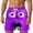 22-Purple, variant on ibiyuan Men Swim Trunks 5 Inch Funny Cartoon Face Print Quickdry Running Board Shorts Drawstring Waist Mens Bathing Suits Surf Swimwear