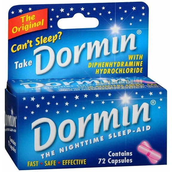 Dormin The Night Time Sleep Aid Capsules, Fast, Safe, Effective, 72 Count