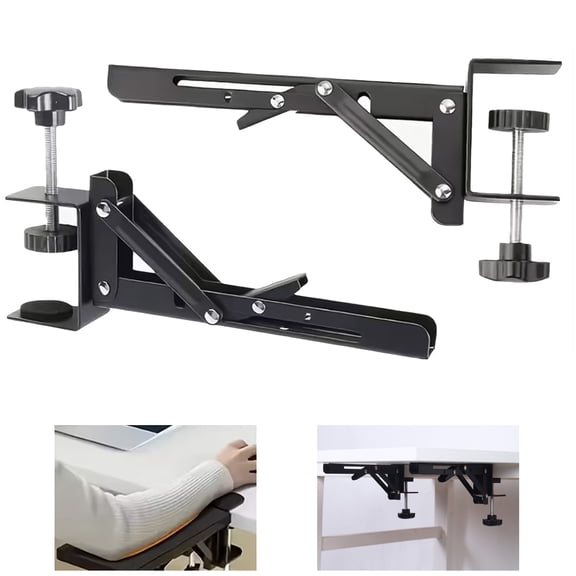 UHIAGREE Desktop Extension Shelf Bracket,2 Pack Heavy Duty Shelves Brackets,Floating Shelf Hardware