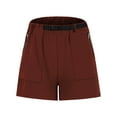 thumbnail image 4 of FNFYFH Clearance Ladies Running Loose Fit Solid Summer Athletic Shorts Stretchy Training Shorts，Wine, 4 of 8
