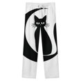 thumbnail image 4 of Black Cat Crescent Moon Winter Female Pants Flannel High Waist Women Pants Lady Warm Straight Leg Plush Trousers, 4 of 7