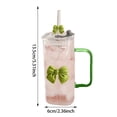 thumbnail image 3 of Tasse en Verre Transparent Carrée en Forme de Nœud avec Couvercle et Poignée Adaptée pour Filles Tasse à Café Chauffante, 3 of 6