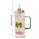 thumbnail image 3 of Vaso de cristal transparente cuadrado con forma de lazo, tapa y asa, apto para niños y niñas, taza para café, 3 of 8