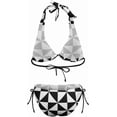 thumbnail image 5 of SKQIT Women's Halter String Swimsuits Simple Geometry Print Triangle Bikini Sets Sexy Tie Side Swimwear 2 Piece Suits, 5 of 10