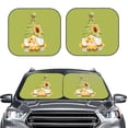 thumbnail image 2 of Easygdp Sunflower Gnomes 2 Pcs Windshield Sun Shade,Foldable Car Front Window Sun Shade Protection,Blocks Heat And Sunlight,Car Interior Accessories - Medium, 2 of 7