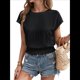 thumbnail image 2 of Blusa Informal Elegante con Mangas y Dobladillo Fruncido para Mujer, Color Negro, Talla L, 2 of 8