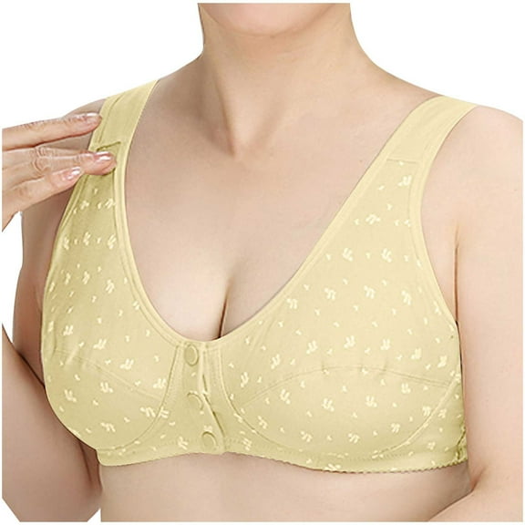 Tbopshirt Wireless Bras for Women Plus Size,Stretch Push-Up Womens Bras,Woman's Embroidered Print Glossy Comfortable Breathable Bra Underwear No Rims