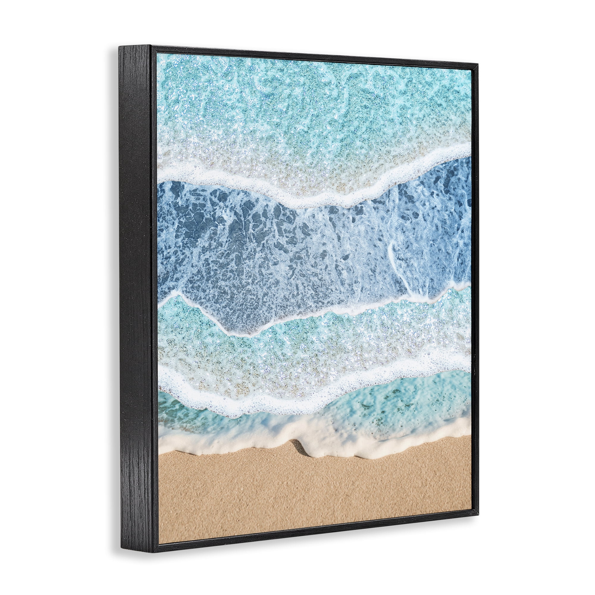 Stupell Industries Overlapping Shore Waves Black Framed Giclee Art, design by Jesse Keith