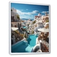 thumbnail image 2 of Designart "Beautiful Cityscape Greece Santorini wall decor I" Landscape & Nature Floater Framed Wall Art Living Room, 2 of 7