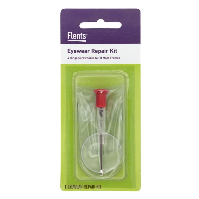 Kit de reparación de anteojos Flents con destornillador y lupa