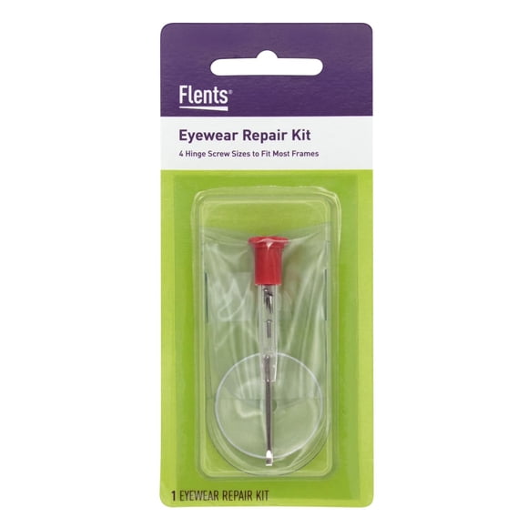 Kit de reparación de anteojos Flents con destornillador y lupa