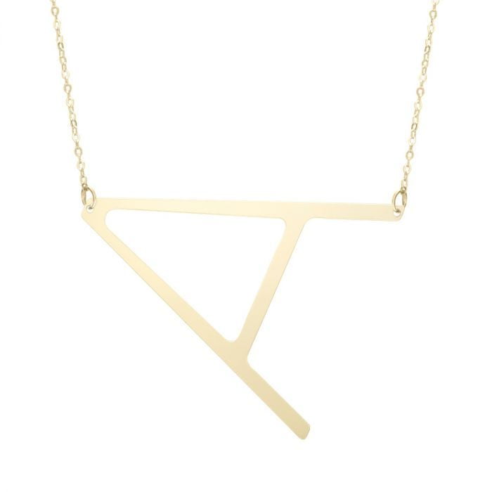 HYÈRES LOR Name Lock Lower Case Necklace M in Metallic