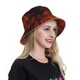 thumbnail image 6 of KLL Fiery Dragons Castle Attack Bucket Hat for Women Men Packable Travel Beach Sun Hat Outdoor Rave Accessories Reflective Fisherman Cap, 6 of 7