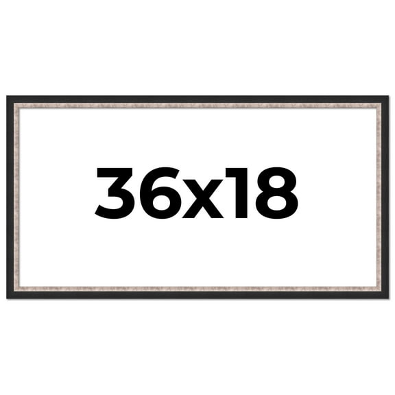 36x18 Frame Silver Real Wood Picture Frame Width 1.25 Inches | Interior Frame Depth 0.75 Inches |