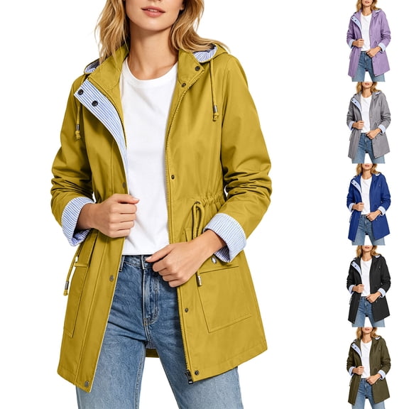 Winter Jackets for Women Plus Size Turndown Collar Long Sleeve Solid Color Waterproof Mesh Lining Windbreaker with Zipper Pockets for Hiking Camping Casual Outdoor Activities