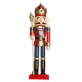 thumbnail image 2 of Milaget Wooden Hand Painted Nutcracker King with Scepter Desktop Ornament Home Decor, 2 of 9
