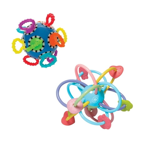 Manhattan Toy Click Clack Ball and Manhattan Ball Baby Rattle and Teether Set