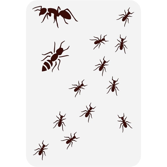 Trailing Ants Stencil 11.7x8.3 inch Hollow Out Ant Colony Drawing Stencils Reusable Plastic Animal Theme Stencil Coloring Decorative Template for DIY Scrapbook Craft Tiles Floors