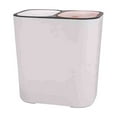 thumbnail image 2 of AuroraX White Compartment Trash Can with Lid for Kitchen Waste 4.3 Gallon Dry and Wet Separation Garbage Can Plastic Contemporary Garbage Bin for Home, Bathroom, Office, 2 of 6
