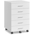 thumbnail image 2 of Archivador de 5 Cajones con Ruedas, Cajonera de Oficina, Guías sin Tornillos, Estudio, Blanco, 2 of 6
