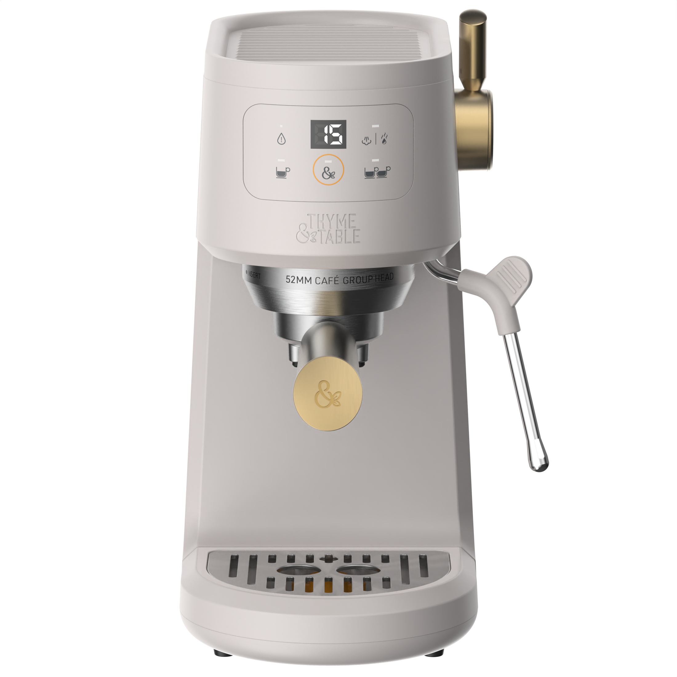 Thyme & Table Barista Mini Espresso Machine, Sand White photo 1