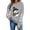 Gray, variant on Women's Snowman Graphic Sweatshirt Crew Neck Long Sleeve Snowflake Sleeve Casual Pullover Top