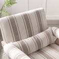 thumbnail image 6 of Accent chair, KD rubber wood legs with black finish. Fabric cover the seat. With a cushion.Grey Stripe 70354, 6 of 9