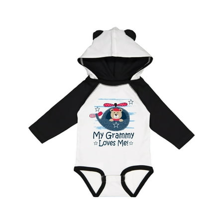

Inktastic Grammy Loves Me Grandson Bear Gift Baby Boy Long Sleeve Bodysuit