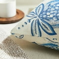 thumbnail image 6 of XUEHUAPIAOPIAO 16" x 16" Blue & White Floral Linen Throw Pillow Covers (2 Count), 6 of 6