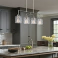 thumbnail image 6 of Kira Home Monroe 28" Linear Kitchen Island Light, Hammered Glass Shades, Rotating Swivel Center Arm, Water Glass, 6 of 9