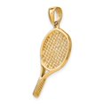 thumbnail image 5 of Real 14kt Yellow Gold Solid Polished 3-D Tennis Racquet Pendant; for Adults and Teens; for Women and Men, 5 of 5