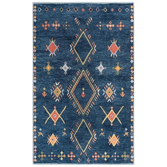 Alora Decor Catawba Blue 5'X7'6" Tufted Wool/Poly Rug