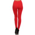 thumbnail image 5 of Lady's Solid Strechy Seamless Leggings Comfort Full Length Capri Casual Yoga Pants, Red with Front Seams, 5 of 6