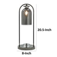 thumbnail image 5 of Benjara 21" Table Lamp- Cylinder Glass Shade- Round Base- Rustic Nickel Gray, 5 of 7