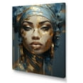 thumbnail image 2 of Designart "African Woman Portrait In Blue And Gold" Africa Wall Decor, 2 of 7