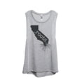 thumbnail image 1 of Thread Tank Home Roots State California CA Women's Sleeveless Muscle Tank Top Sport Grey Small, 1 of 4