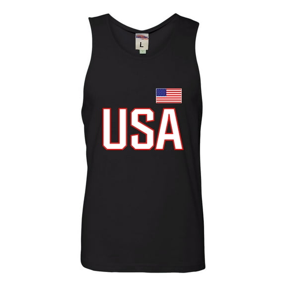 Adult USA National Pride Sleeveless Tank Top Cotton T-Shirt