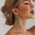thumbnail image 3 of Pendientes verdes digitales de estilo banquete creativo de joyería navideña, pendientes de regalo de Año Nuevo para mujer, elementos de letras/números/texto, 3 of 6