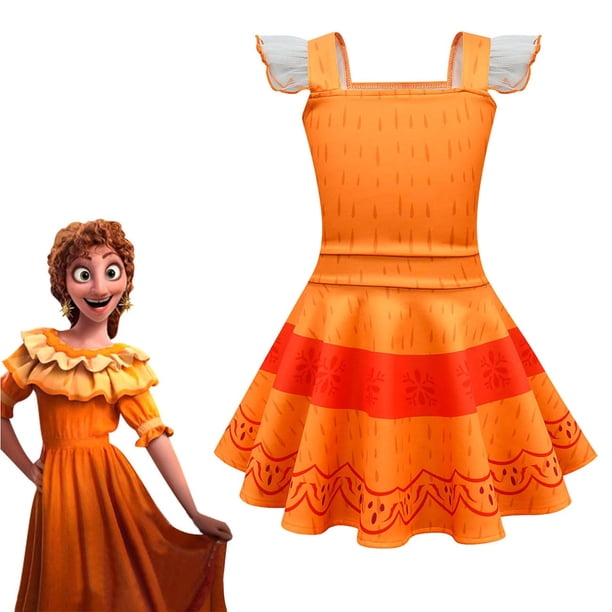 2022 verano niñas Encanto Isabela vestido Mirabel disfraz princesa congelada Elsa Anna Cenicienta niños ropa fiesta de graduación vestido 3T Gao Jinjia LED