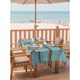 thumbnail image 2 of 60x120 Inch Outdoor Tablecloth with Umbrella Hole Zipper Rectangle Nautical Anchor Rectangular Tablecloths Outside Waterproof Farmhouse Retro Turquoise Wooden Grain Patio Table Cover for Picnic Party, 2 of 8