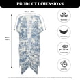 thumbnail image 6 of Xoenoiee Toile De Jouy House Pattern Summer Kimonos for Women Boho Half Sleeve Flowy Cardigans Swimsuit Beach Cover Ups for Women Swimwear Beachwear, 6 of 7