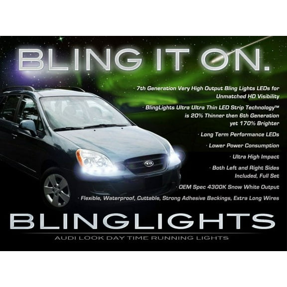 For 2007 2008 2009 Kia Rondo LED DRLs for Headlamps Headlights Head Lamps Day Time Running Lights