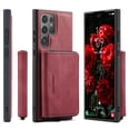 thumbnail image 2 of 2 in 1 Detachable Zipper Cards Slot Phone Case for Samsung S25 Edge S25 Ultra S24 Plus S23 FE S22 S21 S24ultra S23plus Kickstand Leather Cover, 2 of 5