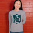 thumbnail image 4 of Philadelphia Shield Women's Long Sleeve T-shirt Birds Football Fan Bleed Green Philly, 4 of 7